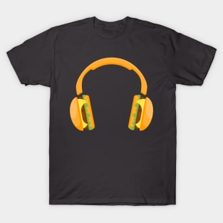 Burger headphones. T-Shirt